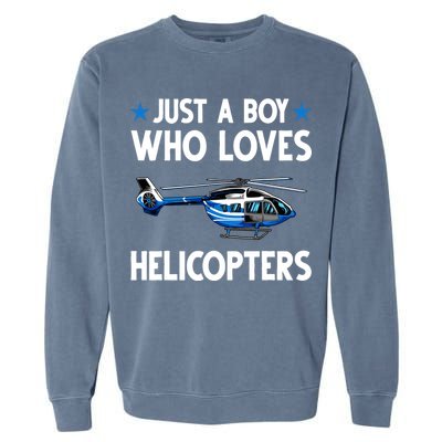 Funny Helicopter Gift Boy Pilot Aviator Garment-Dyed Sweatshirt