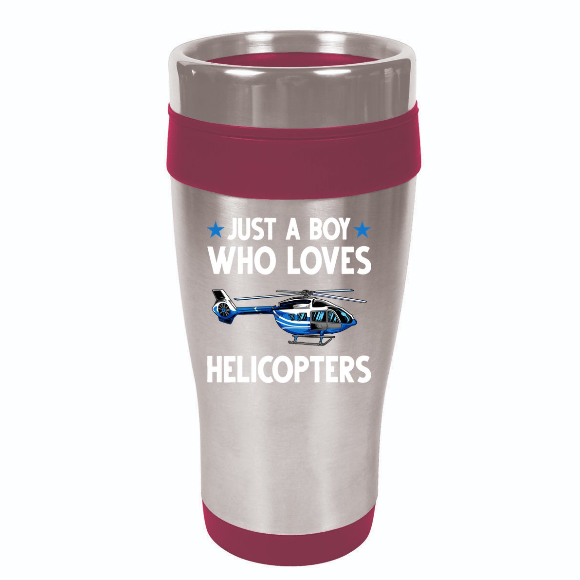 Funny Helicopter Gift Boy Pilot Aviator 16oz Travel Tumbler