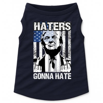 Funny Haters Gonna Hate President Donald Trump Middle Finger Doggie Tank