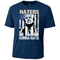 Funny Haters Gonna Hate President Donald Trump Middle Finger Cooling Performance Crew T-Shirt