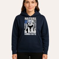 Funny Haters Gonna Hate President Donald Trump Middle Finger Hoodie