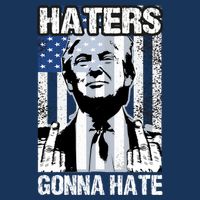 Funny Haters Gonna Hate President Donald Trump Middle Finger Drawstring Bag