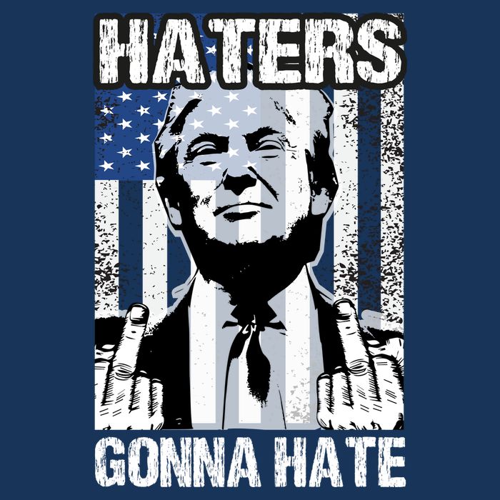 Funny Haters Gonna Hate President Donald Trump Middle Finger Baby Bodysuit