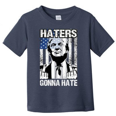 Funny Haters Gonna Hate President Donald Trump Middle Finger Toddler T-Shirt