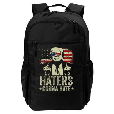 Funny Haters Gonna Hate President Donald Trump Middle Finger Daily Commute Backpack