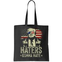 Funny Haters Gonna Hate President Donald Trump Middle Finger Tote Bag