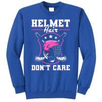 Funny Hockey Goalie Gift Helmet Hair Dont Care Ice Hockey Funny Gift Sweatshirt