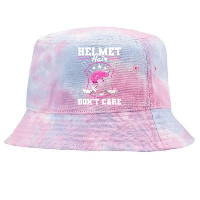 Funny Hockey Goalie Gift Helmet Hair Dont Care Ice Hockey Funny Gift Tie-Dyed Bucket Hat