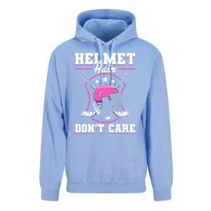 Funny Hockey Goalie Gift Helmet Hair Dont Care Ice Hockey Funny Gift Unisex Surf Hoodie