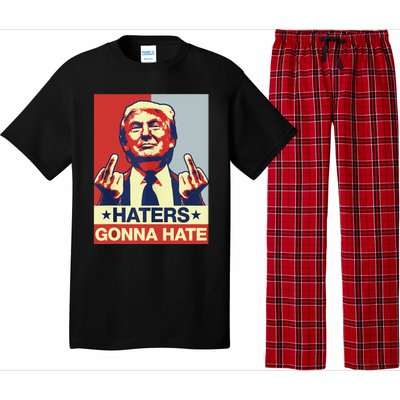 Funny Haters Gonna Hate Donald Trump Middle Finger Pajama Set