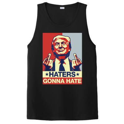 Funny Haters Gonna Hate Donald Trump Middle Finger PosiCharge Competitor Tank