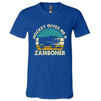 Funny Hockey Gift Hockey Gives Me A Zamboner Gift V-Neck T-Shirt