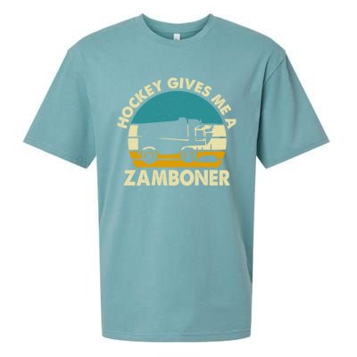 Funny Hockey Gift Hockey Gives Me A Zamboner Gift Sueded Cloud Jersey T-Shirt