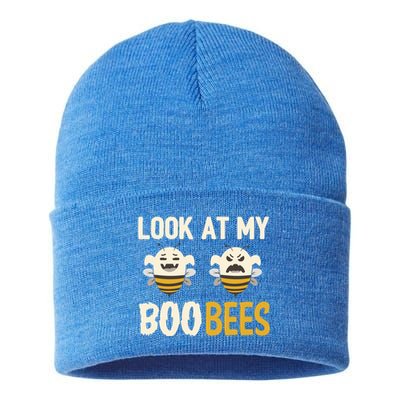 Funny Halloween Gift Look At My Boo Bees Gift Sustainable Knit Beanie