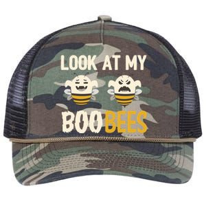 Funny Halloween Gift Look At My Boo Bees Gift Retro Rope Trucker Hat Cap