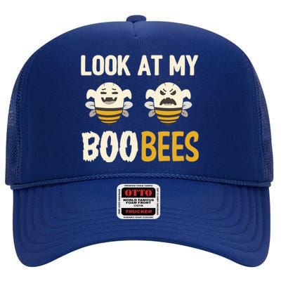 Funny Halloween Gift Look At My Boo Bees Gift High Crown Mesh Back Trucker Hat