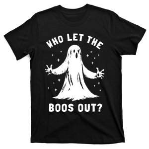 Funny Halloween Ghost Who Let The Boos Out Cute Pun Graphic T-Shirt