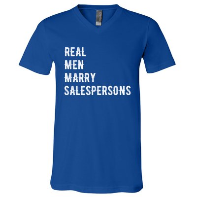 Future Husband Great Gift Real Marry Salespersons Gift V-Neck T-Shirt