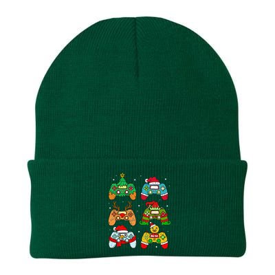 Festive Holiday Gaming Controllers with Santa Elf and Snowman Knit Cap Winter Beanie