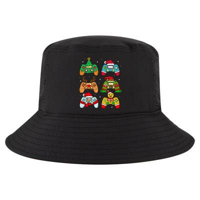 Festive Holiday Gaming Controllers with Santa Elf and Snowman Cool Comfort Performance Bucket Hat