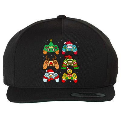 Festive Holiday Gaming Controllers with Santa Elf and Snowman Wool Snapback Cap