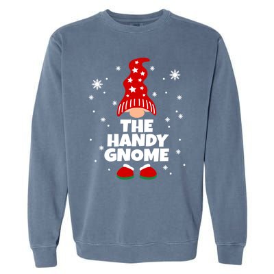 Funny Handy Gnome Family Matching Christmas Gift Garment-Dyed Sweatshirt