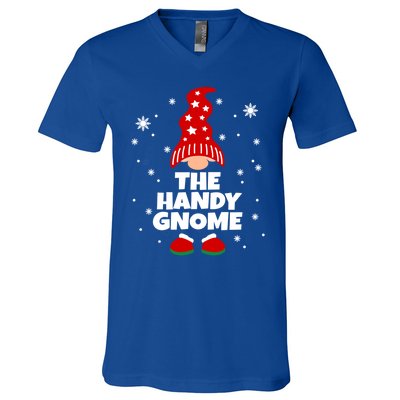 Funny Handy Gnome Family Matching Christmas Gift V-Neck T-Shirt