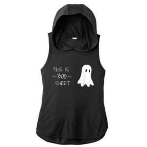 Funny Halloween Ghost This Is Boo Sheet Ladies PosiCharge Tri-Blend Wicking Draft Hoodie Tank