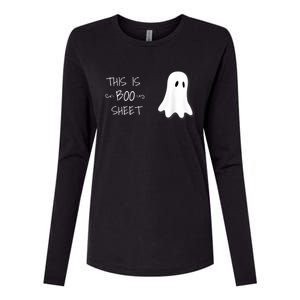 Funny Halloween Ghost This Is Boo Sheet Womens Cotton Relaxed Long Sleeve T-Shirt