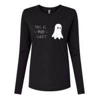 Funny Halloween Ghost This Is Boo Sheet Womens Cotton Relaxed Long Sleeve T-Shirt