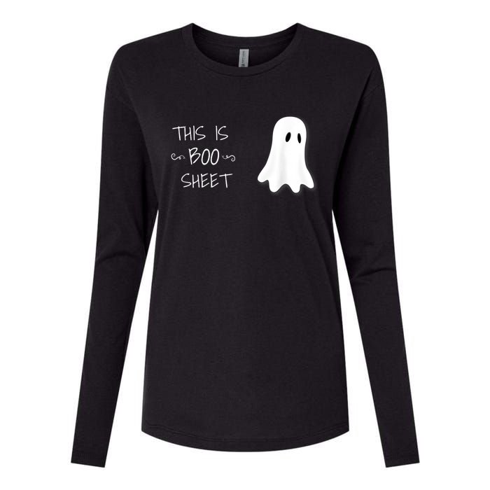 Funny Halloween Ghost This Is Boo Sheet Womens Cotton Relaxed Long Sleeve T-Shirt