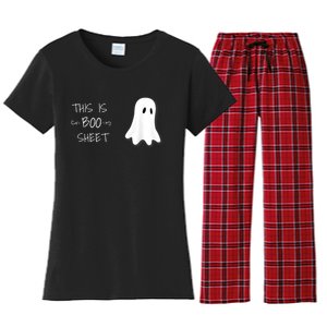 Funny Halloween Ghost This Is Boo Sheet Women's Flannel Pajama Set