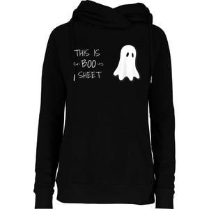 Funny Halloween Ghost This Is Boo Sheet Womens Funnel Neck Pullover Hood