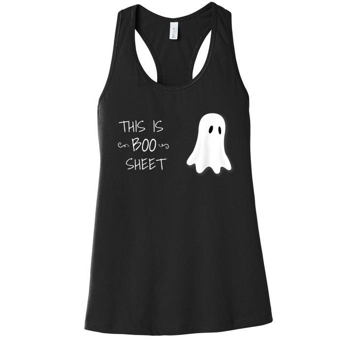 Funny Halloween Ghost This Is Boo Sheet Women's Racerback Tank