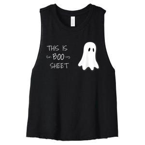 Funny Halloween Ghost This Is Boo Sheet Women's Racerback Cropped Tank