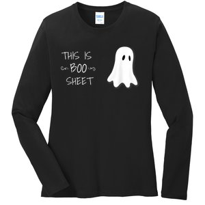 Funny Halloween Ghost This Is Boo Sheet Ladies Long Sleeve Shirt