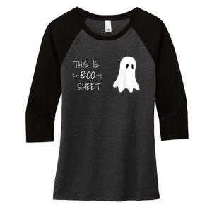 Funny Halloween Ghost This Is Boo Sheet Women's Tri-Blend 3/4-Sleeve Raglan Shirt