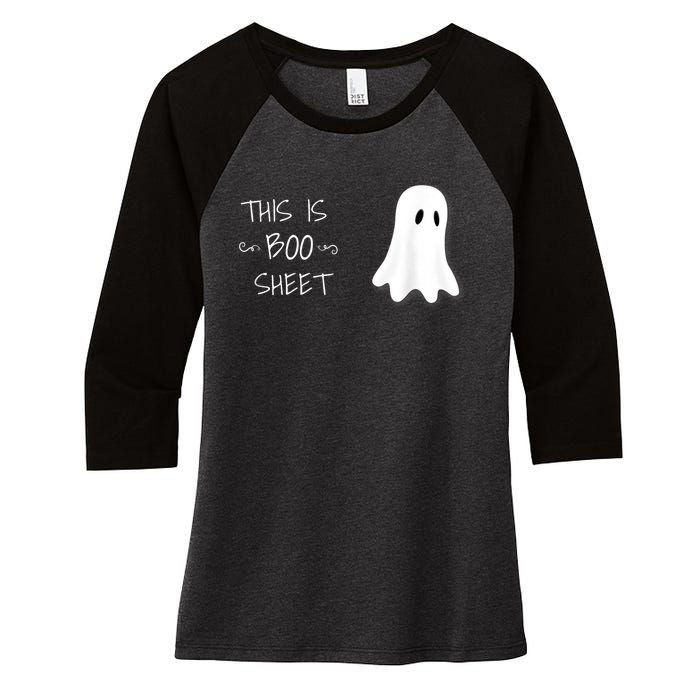 Funny Halloween Ghost This Is Boo Sheet Women's Tri-Blend 3/4-Sleeve Raglan Shirt