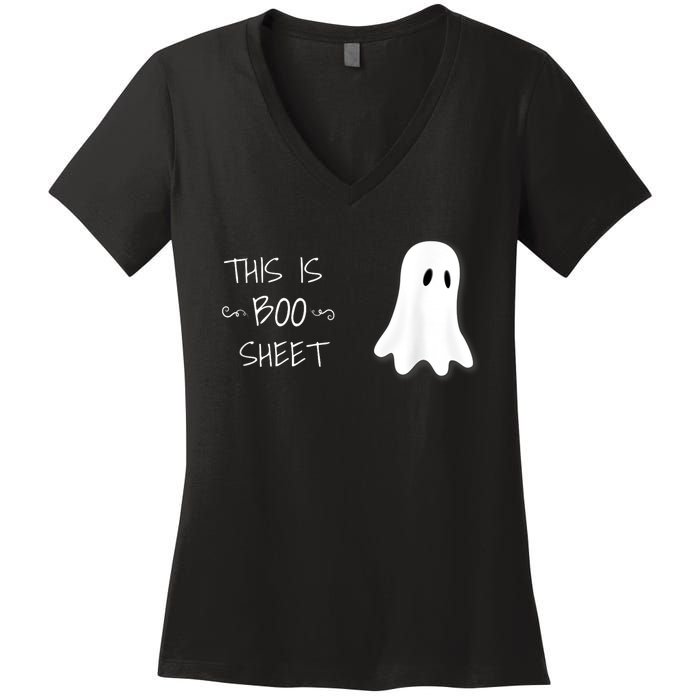 Funny Halloween Ghost This Is Boo Sheet Women's V-Neck T-Shirt