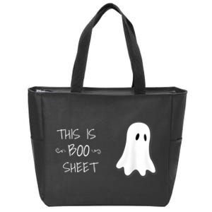 Funny Halloween Ghost This Is Boo Sheet Zip Tote Bag