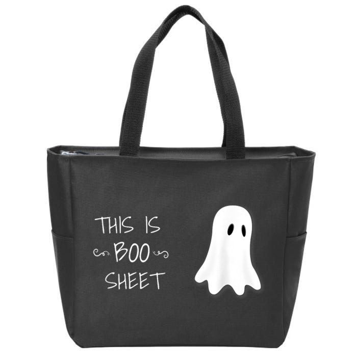 Funny Halloween Ghost This Is Boo Sheet Zip Tote Bag