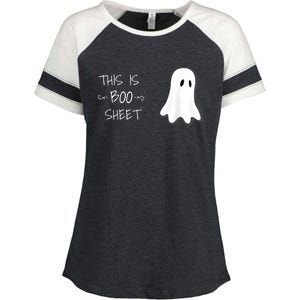 Funny Halloween Ghost This Is Boo Sheet Enza Ladies Jersey Colorblock Tee