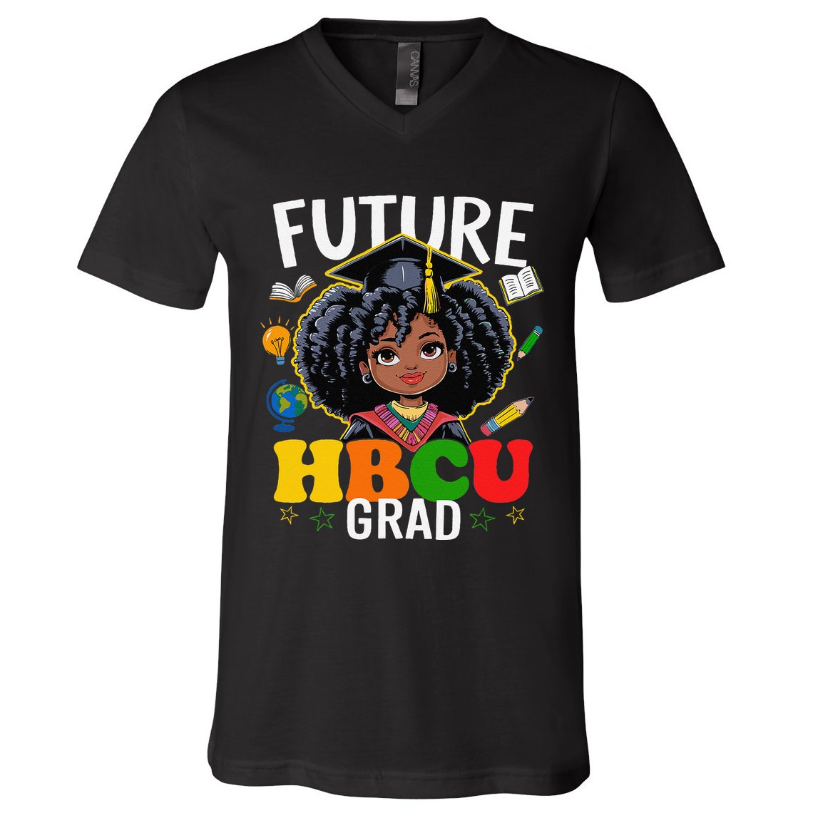 Future Hbcu Grad Afro Black History Month V-Neck T-Shirt