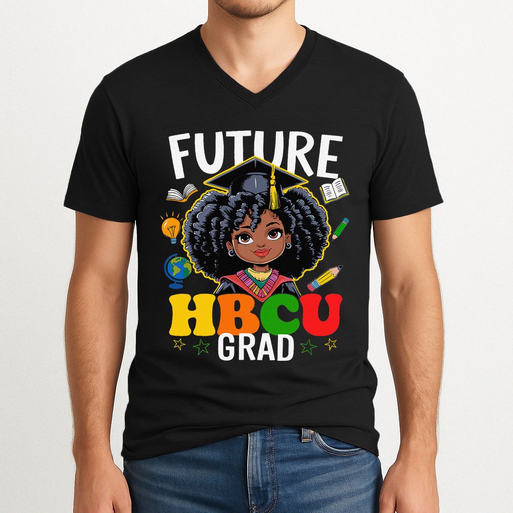 Future Hbcu Grad Afro Black History Month V-Neck T-Shirt