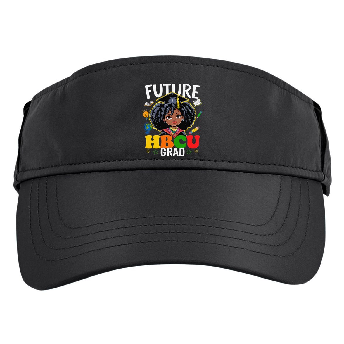 Future Hbcu Grad Afro Black History Month Adult Drive Performance Visor