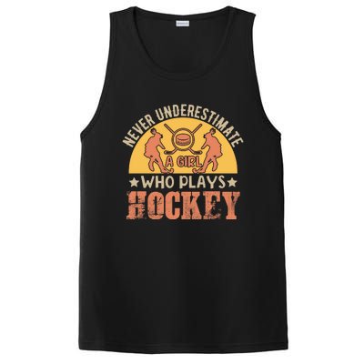 Funny Hockey Girl Hockey Lover Hockey Player Retro Hockey Girl Hockey PosiCharge Competitor Tank