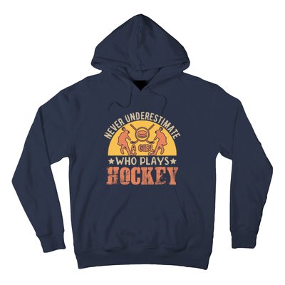 Funny Hockey Girl Hockey Lover Hockey Player Retro Hockey Girl Hockey Hoodie