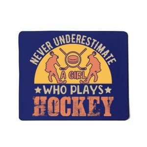 Funny Hockey Girl Hockey Lover Hockey Player Retro Hockey Girl Hockey Mousepad