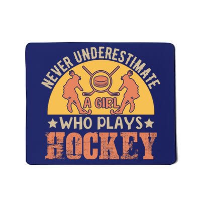 Funny Hockey Girl Hockey Lover Hockey Player Retro Hockey Girl Hockey Mousepad