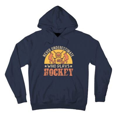 Funny Hockey Girl Hockey Lover Hockey Player Retro Hockey Girl Hockey Tall Hoodie